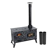 Camping Stove, Tent Wood Stove,hunting lodge Burning stove, cooking plow with Oven cooking partition (Stove with 8 pipe)