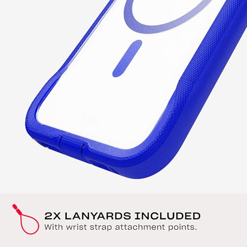 Funda transparente azul para Attleborough tech21 EvoPro compatible con MagSafe 5