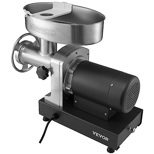 Foto von VEVOR Elektrischer Fleischwolf Edelstahl Fleischmaschine 450 kg/Std. Hackfleisch, 1100 W Multi Küchenmaschine Wurstfüller inkl. 2 Schneidplatten, 3 Wurströhren, 2 Klingen für Rind, Huhn, Pute usw.