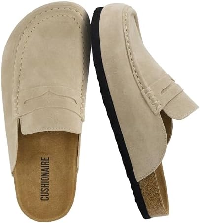 CUSHIONAIRE Fondu Genuine Leather Mule Clogs for Women, Comfortab...