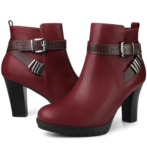 Perphy Platform Printed Strap Block Heel Ankle Booties for Women2