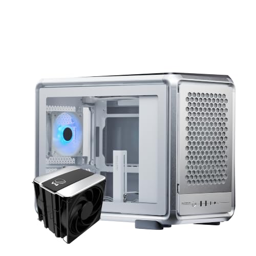 Image of Cooler Master MasterFrame 600 Mesh Silver Aluminum ATX Mid-Tower PC Case + V4 Alpha 3DHP CPU Air Cooler High Airflow Bundle