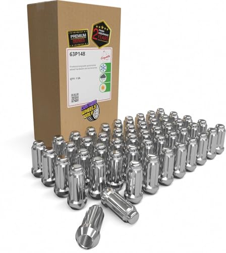 Image of Wheel Accessories Parts Premium Spline Lug Nuts 2 Year Warranty 60 Pcs M14x1.5 14x1.5 Thread 2.00 inch Long Chrome 6 Spline Hex Fits Chevy Silverado | Ford F Series | GMC Sierra| RAM|