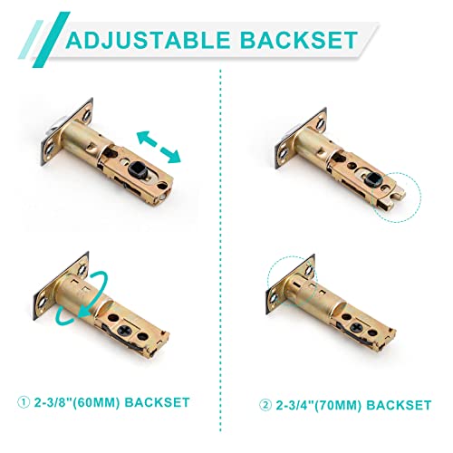 Gua Oyh Front Door Handle Set Entry Door Lock Set Antique Brass Entrance Handle Set With Lock, With Single Cylinder Deadbolt And Knob Handle, Reversible For Right & Left Handed Doors (Antique_1079) #TOP5