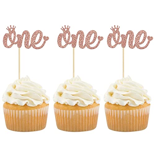 Gyufise Cupcake-Topper für den 1. Geburtstag, für Babyparty, Kinder, 1. Geburtstag, 24 Stück Cover