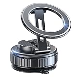 Wigfar Upgraded Vacuum Magnetic Phone Holder, 90lbs Suction & 2800gf Magnetic Force, for Magsafe Suction Cup Phone Mount, 360° Multi-Angle Adjustment, for All Smartphones & All Car Models