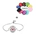YWLI Essential Oil Diffuser Bracelet Aromatherapy Locket Adjustable Stainless Steel Lotus Bracelet with 10 Pcs Refill Pads for Women Girls