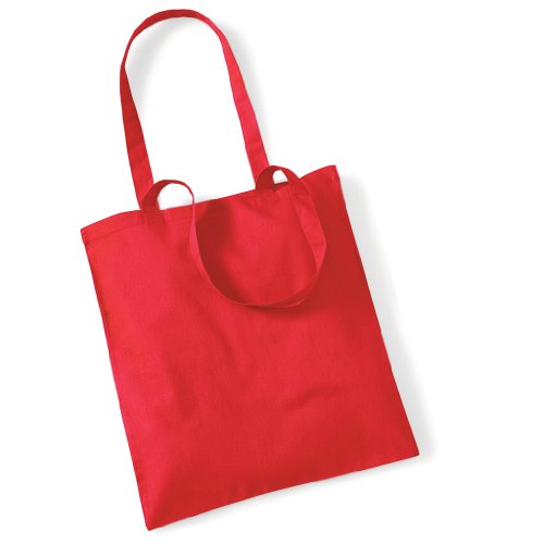 Westford Mill Unisex's WM101BRED Wm101 Promo Bag for Life-Bright Red One Size