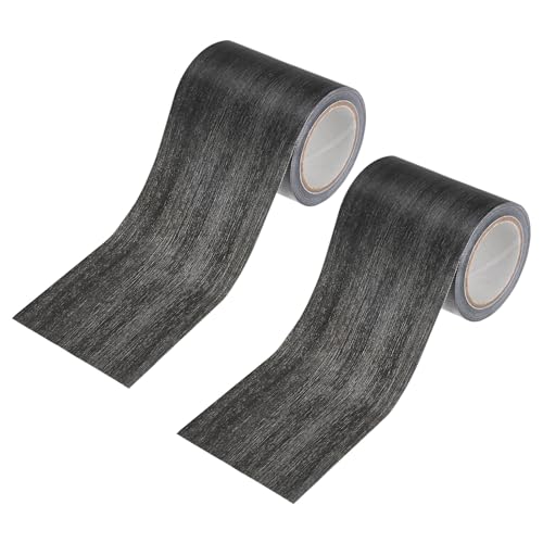 Image of M METERXITY 2-Roll Wood Grain Repair Tape, 2.24in x 15ft Textured Realistic Self-Adhesive Wood Floor Tape Contact Paper for Furniture /Floors /Home [Ebony]