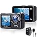Action Cam 4K 20MP XTU WiFi Unterwasserkamera 40M wasserdichte Helmkamera mit 2''Touchscreen Action Kamera EIS 3.0 Anti-Shake Sportkamera Externem Mikrofon Fernbedienung Akkus und Zubehör Kit