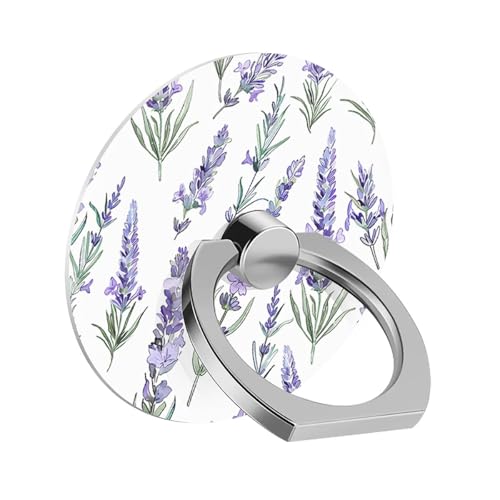 Anillo de teléfono morado con diseño de lavanda acuarela para soporte de móvil