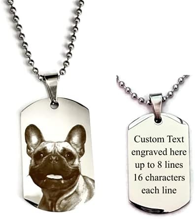 Ying Personalized Engraved Pet Photo Dog tag Necklace Dog, Cat Necklace Gift Custom Portrait Unique Gift