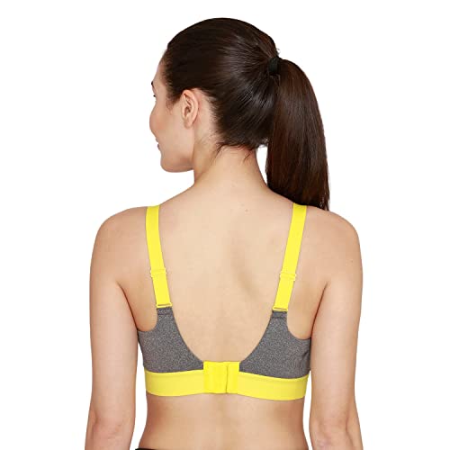 Image of Zelocity High Impact Quick Dry Padded Sports Bra - Mid Grey Heather