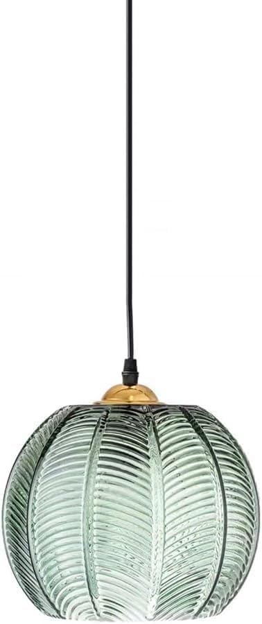 Iluminación de cocina rústica y moderna usando pendenteira verde YSJNGF