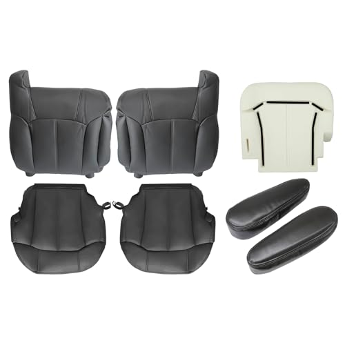 SecosAutoparts 7PCS Dark Gray Seat Covers Fit for Chevy Silverado