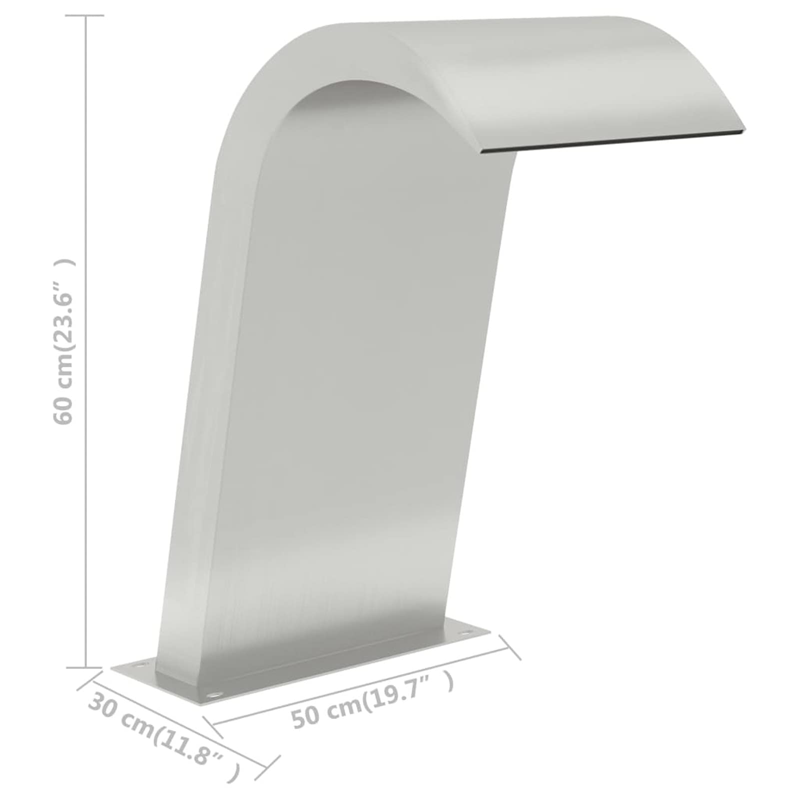 Tidyard Fontana a Cascata da Giardino per Lagnetto e Piscina in Acciaio Inox 50x30x60 cm,Cascata da Giardino in Acciaio Inossidabile,Fontana da Giardino,Fontana Laghetto,Cascata Laghetto