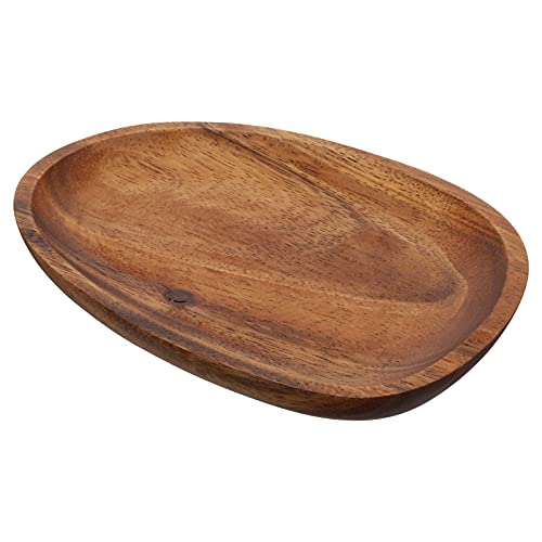 UPKOCH Placa de Madeira De Madeira Exibir Jóias Bandeja de Bolo de Queijo Prato Oval Banhado Café Ch
