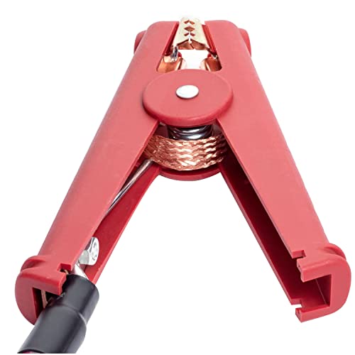 Spartan Power Replacement Jumper Cable Heavy Duty Car Battery Clamps - Clamp Ends Replacements for Jump Starter Cables - Single Clamp, Red