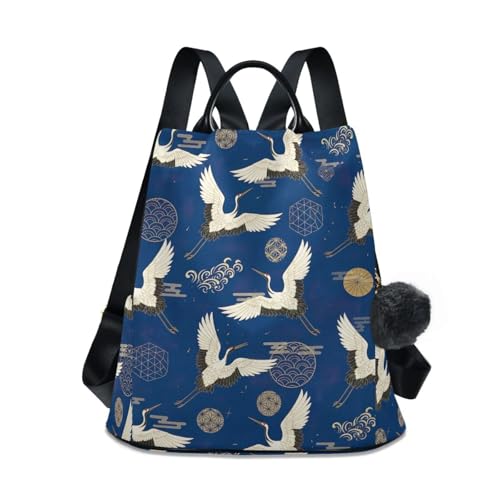 Sac à dos élégant pour femme bleu avec fermeture éclair antivol au dos et poches