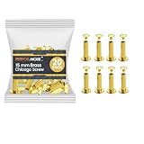 20 Pack of Chicago Screw Post Binding Screws, 15mm Brass Plated Metal Screw Posts for Scrapbooking, Photo Albums, Binding Leather Repair