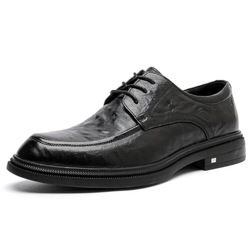 Mens Classic Dress Oxford Shoes, Platform Pointed Toe Lace-up Comfort Oxford Dress Formal Wedding Gentleman Shoes