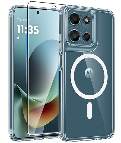Image of FNTCASE for Moto G 2026 /2025 Case: Motorola Moto G Play 5G 2026 Case [Fit for Magsafe] [Screen Protector] Anti Yellowing Transparent Clear Phone Cover - Military Grade Shockproof Protective Cases