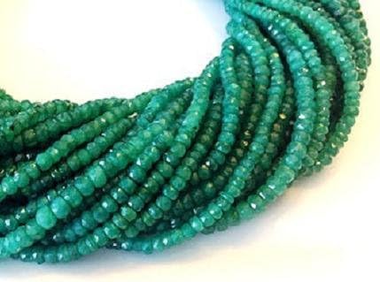green emerald beads 24 pieces 3mm natural faceted rondelle precious gemstones