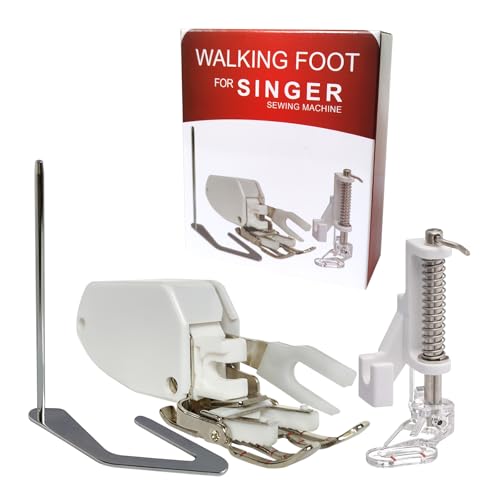 Open Toe Even Feed Walking Foot W/Guide for Brother Sewing Machine Quilting and Sewing Stitch Through Multiple Layers Bonus Free Motion Quilting Darning Embroidery Presser Foot