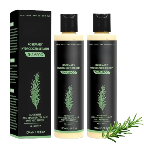 2 champús para el crecimiento del cabello con romero para mujeres y hombres, champú natural espesante y fortalecedor con queratina hidrolizada contra la caída del cabello y el cabello