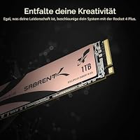 SABRENT M.2 NVMe SSD 1TB Gen 4, Internes Solid State 7000 MB/s Lesen, PCIe 4.0 intern Festplatte Für Gamer, kompatibel mit PlayStation 5, PS5 Konsole, PCs, NUCs Laptops und desktops (SB-RKT4P-1TB) – Ansicht 4
