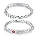 MEALGUET Custom Engraving-Stainless Steel Mesh Wristband Adjustable Medical Alert ID Bracelets for Men Dad