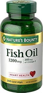 Nature's Bounty Fish Oil 1200 mg Omega-3, Heart Health, 200 Rapid Release Softgels