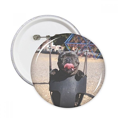 Bouton badge bulldog vêtements décoration image ronde multicolore pour accessoire tissu M