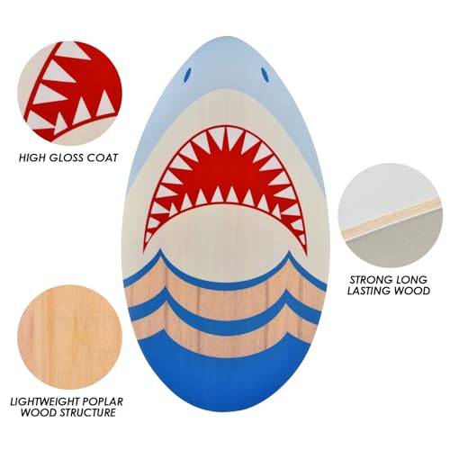 image for seething 35 Inch Skimboard with High Gloss Coat Wood Skim Board for Be