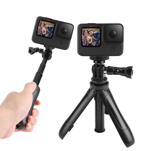 Perche à selfie pour GoPro Mini trépied compatible avec Hero 12/11/10/9/8/7/6/5, Osmo Action, Insta360 Ace, AKASO et autres caméras d'action