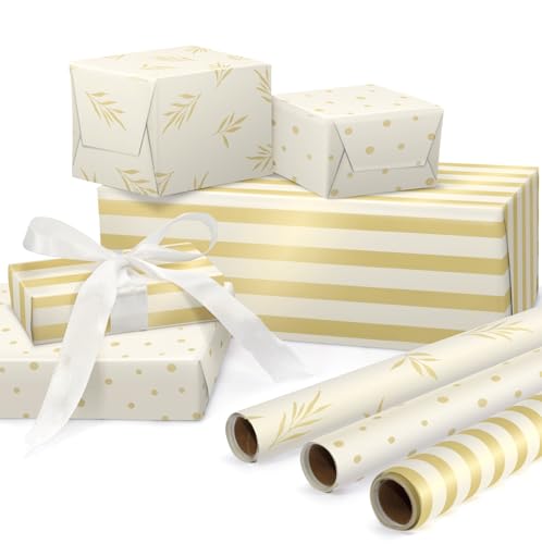 ZICOTO Gift Wrapping Paper Set of 3 - Beautiful Rolls for All Occasions