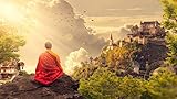 Fabulous Poster Plakat Buddhistischer Mönch beim Zazen 