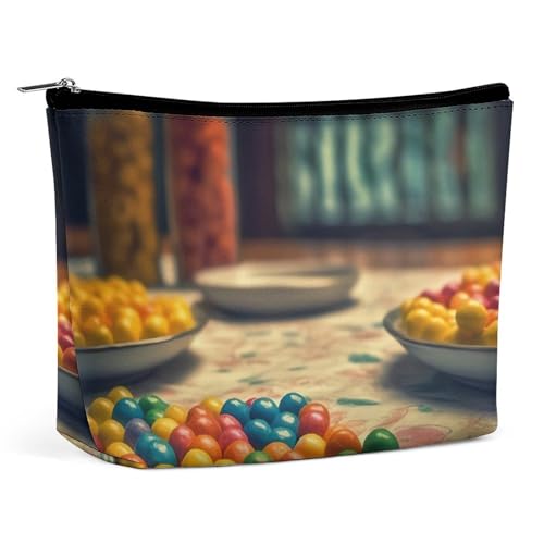 Bolsa de maquillaje, bolsa de viaje para cosméticos, bolsa portátil para caramelos sobre la mesa, bolsa de artículos de tocador, bolsa de gran capacidad con cremallera, estuche organizador de maquilla