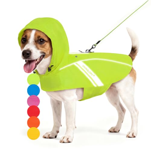 VIVAGLORY Dog Raincoat Wetoff Dog Rain Coat, S, Bright Yellow