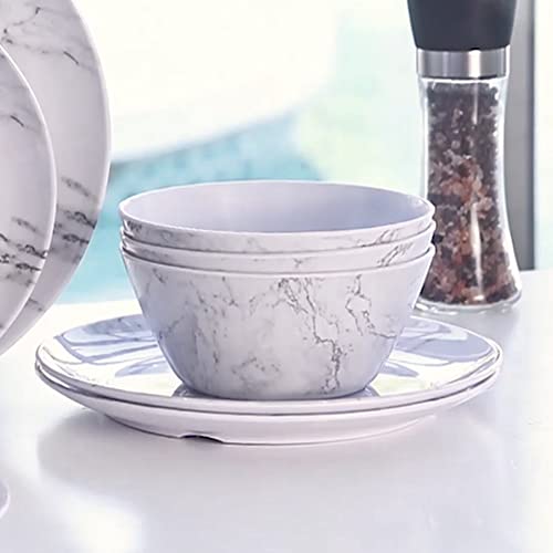 Melamine Bowls Set - 25Oz 6Inch Melamine Cereal/Soup/Salad Bowls, Set Of 6, Shatter-Proof And Dishwasher Safe, Marble Pattern #TOP3