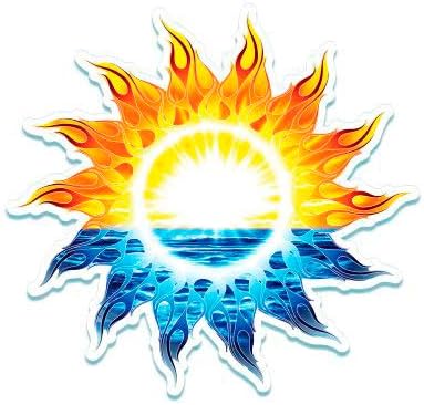 Colorful Sun Beautiful Sunrise - Vinyl Sticker Waterproof Decal