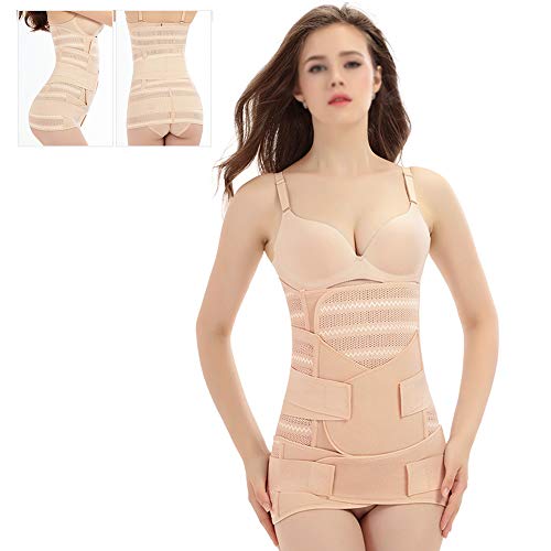 DNNAL Ceinture de récupération après Accouchement Postpartum Ventre Wrap Taille de Formation Set Postpartum Abdomen Modélisation Ceinture Shaper Abdomen Pelvis Minceur Ceinture,Apricotl Cover
