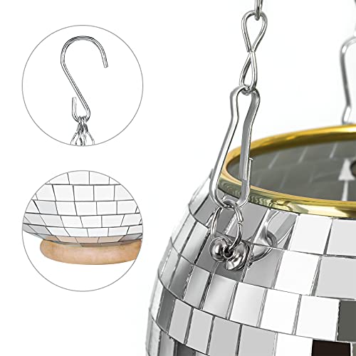 Otniap Disco Ball Planter - With Hook And Wooden Stand For Desk,Hanging Disco Ball Planter Pot Plant Hanger For Home Decor, Boho Decor, Disco Ball Decor - 6 Inch #TOP2