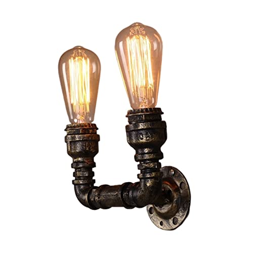 Lumière murale rétro industriel tuyau d'eau E27 en fer pour café