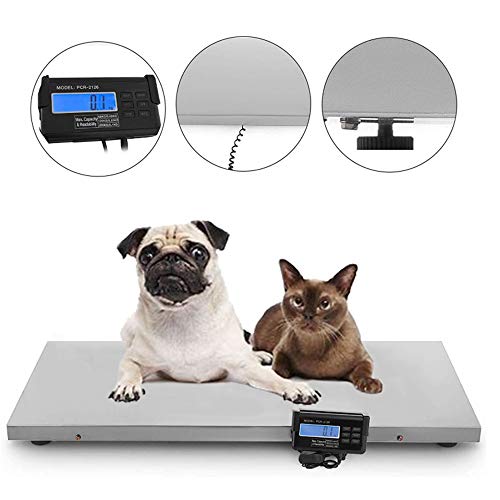 T iNlovEaRTs 660LB Digital Livestock Scale Large Pet Vet Scale 43.3' x 21.6' Stainless Steel Platform Electronic Postal Scale Heavy Duty Large Dog Cat Hog Sheep Goat Pig Sheep Scale (2 Measure)