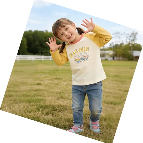 Image of 100% Cotton Girls T-Shirt 2-Pack Cute Tops Casual Soft Printed Toddlers Tees Layering 18Months-8Years