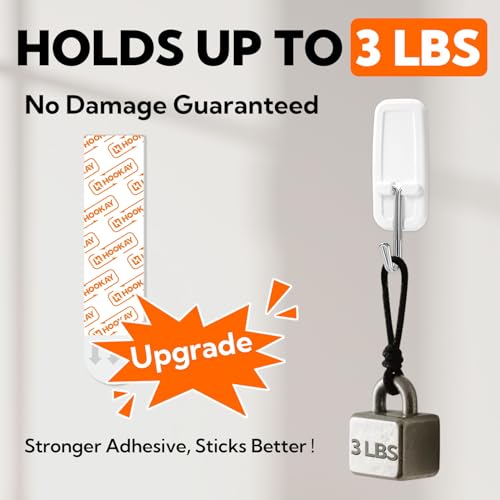 hookay Upgrade Medium Refill Adhesive Strips, Damage-Free Hanging Strips for Indoor Hooks, No Tools Removable Wall Adhesive Strips for Decor, Living Spaces & Bathroom, 36 White Strips - Image 3