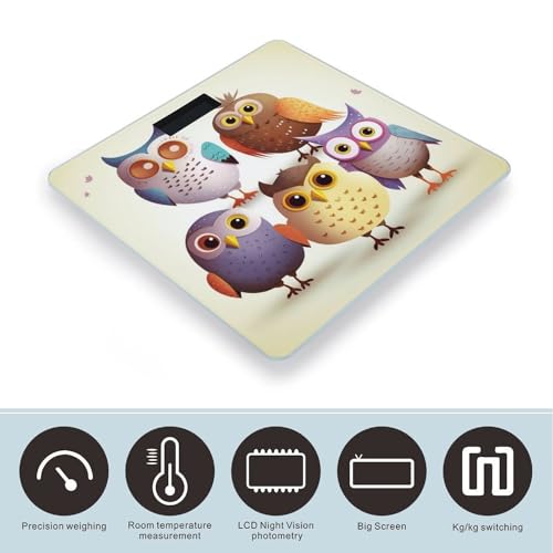Báscula Digital de Baño con Diseño de Búhos y Pájaros miniatura 3