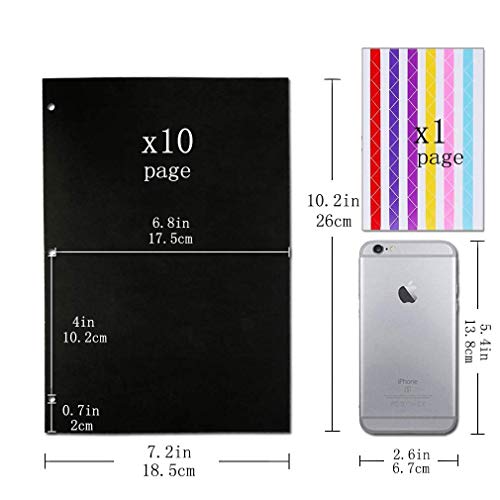 Álbum de recortes ZEEYUAN de cuero para fotos, libro de recuerdos DIY con 10 hojas de papel negro reemplazable, suministros para scrapbooking, regalo para mamá miniatura 7