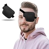 THSIREE 3D Eye Patch, Medical Eye Patches for Adults Kids, 3D Amblyopia Lazy Eye Patches for Left Eye, Black Gray